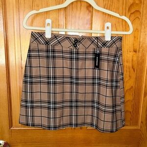 Express brown plaid skirt size 4